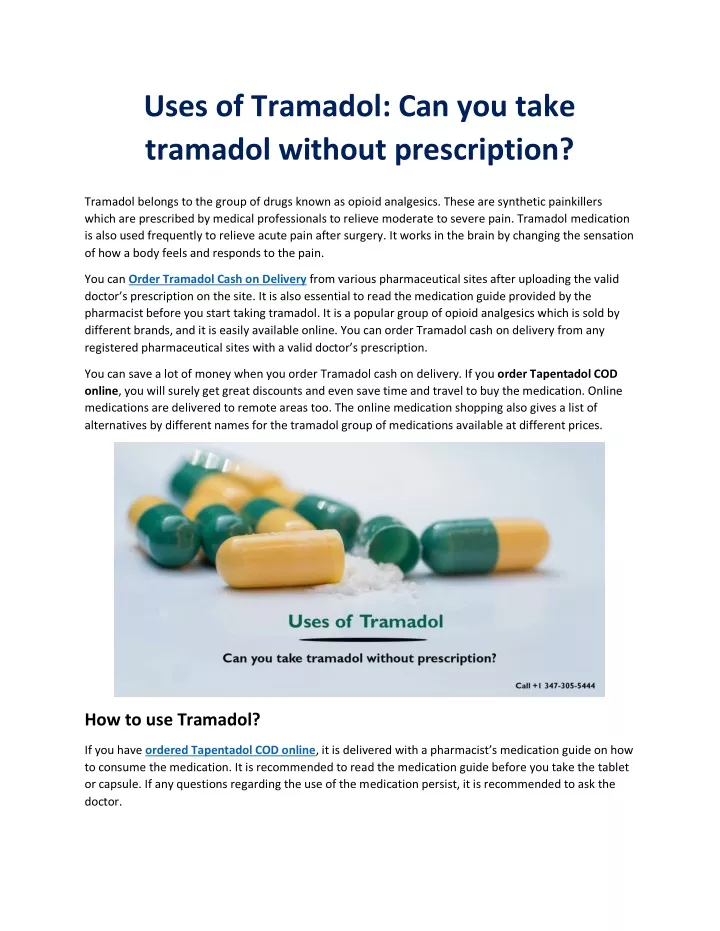 uses of tramadol can you take tramadol without