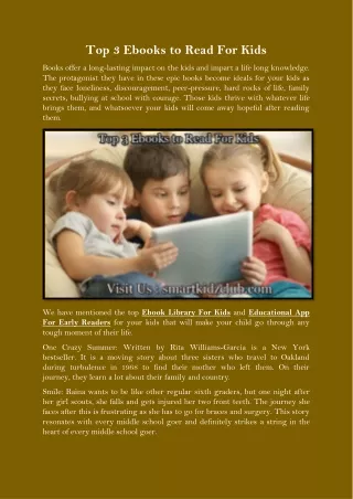 Top 3 Ebooks to Read For Kids