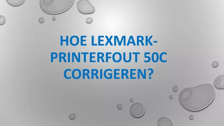 hoe lexmark printerfout 50c corrigeren
