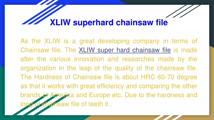 xliw superhard chainsaw file