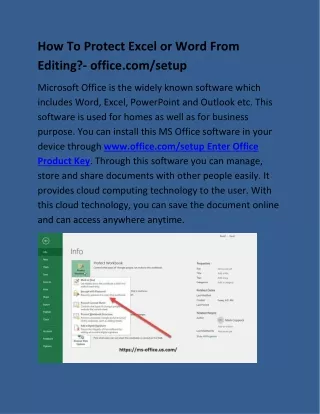 how to protect excel or word from editing office