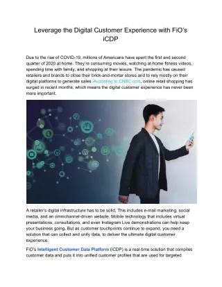 leverage the digital customer experience with