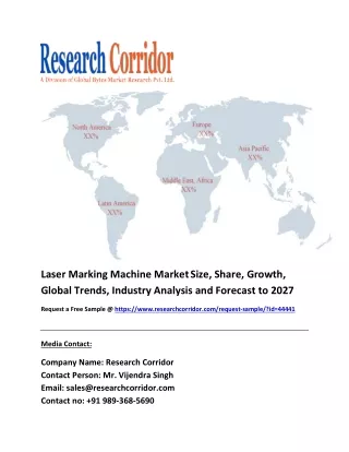 Laser Marking Machine Market Size, Share, Growth, Global Trends, Industry Analysis and Forecast to 2027