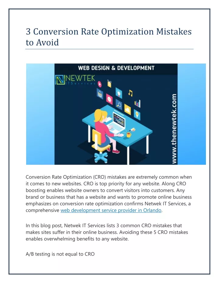 3 conversion rate optimization mistakes to avoid