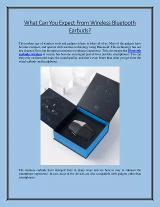 what can you expect from wireless bluetooth