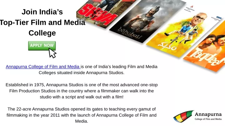 join india s top tier film and media college