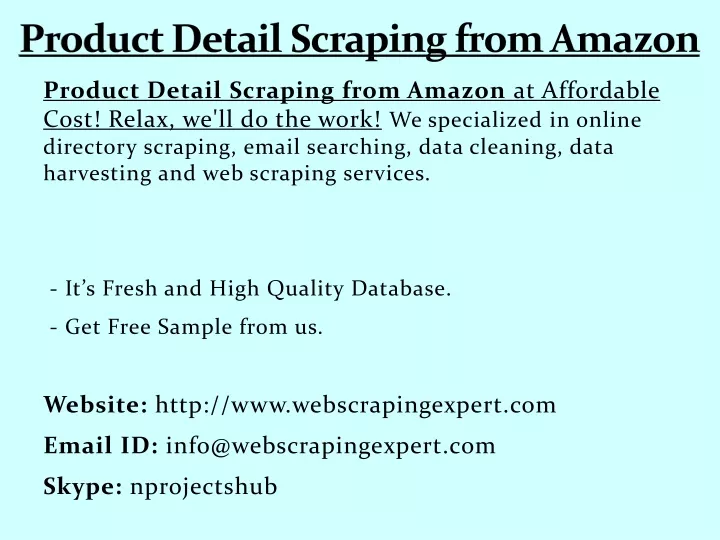product detail scraping from amazon