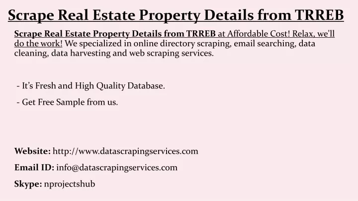 scrape real estate property details from trreb