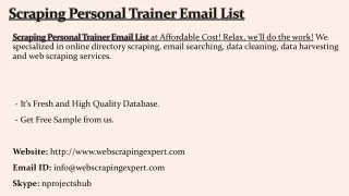 scraping personal trainer email list