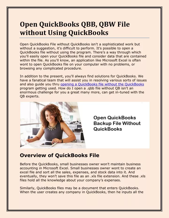 open quickbooks qbb qbw file without using