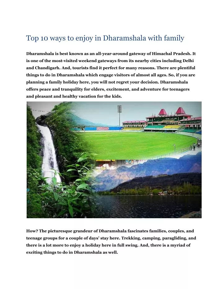top 10 ways to enjoy in dharamshala with family