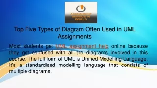 Top Five Types of Diagram Often Used in UML Assignments