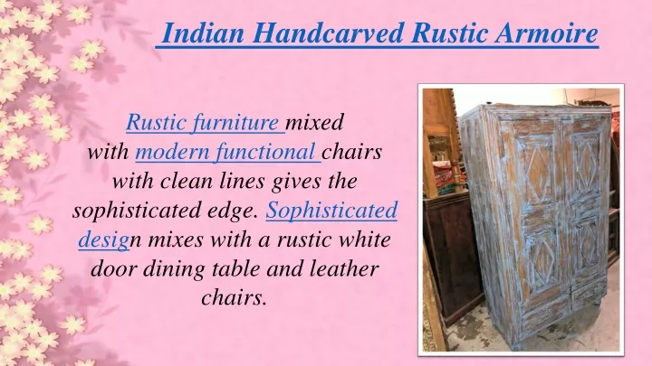 indian handcarved rustic armoire