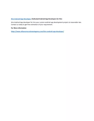 hire android app developer dedicated android