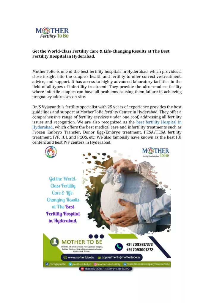 get the world class fertility care life changing