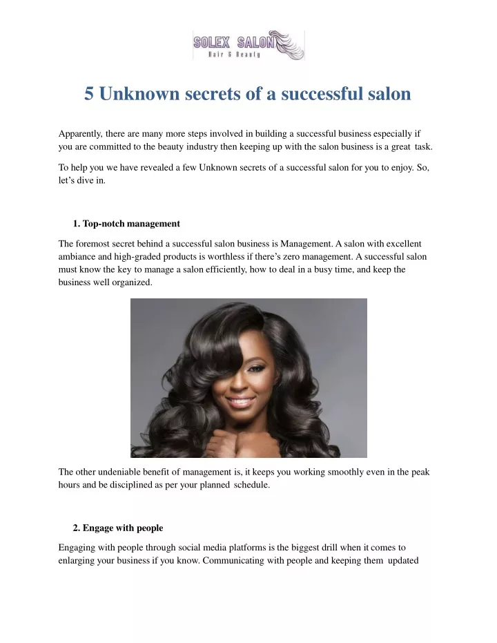 5 unknown secrets of a successful salon