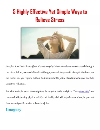 5 highly effective yet simple ways to relieve