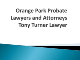 Orange Park Probate Lawyers and Attorneys - Tony Turner