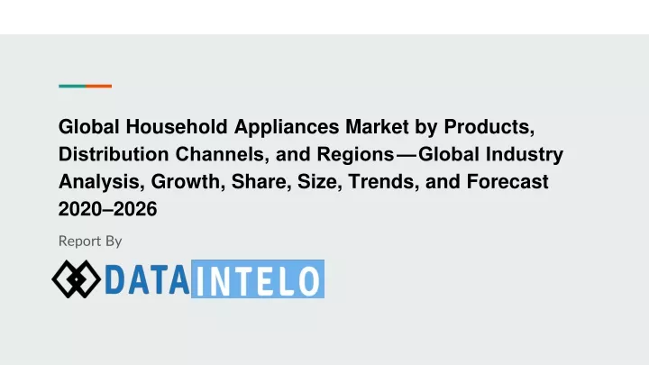 global household appliances market by products