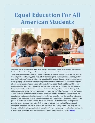 equal education for all american students