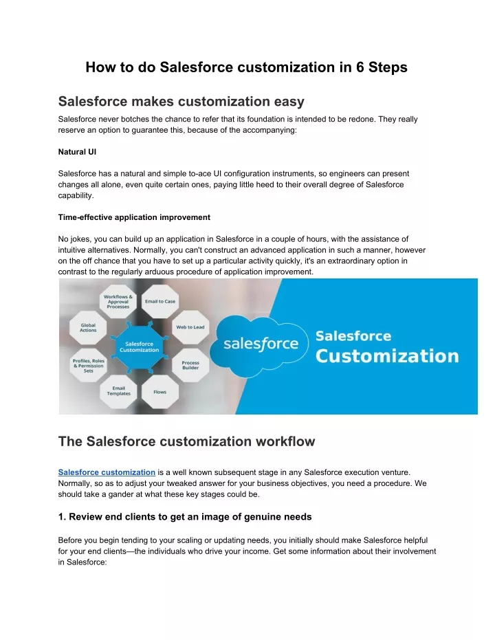 how to do salesforce customization in 6 steps