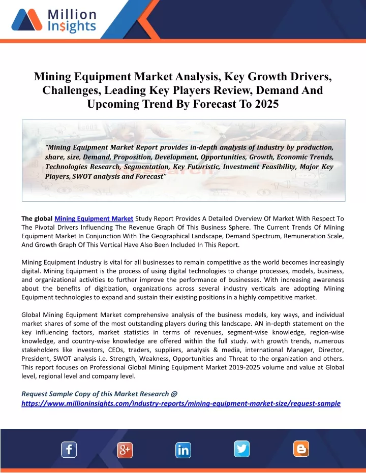 mining equipment market analysis key growth