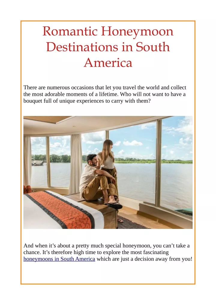 romantic honeymoon destinations in south america