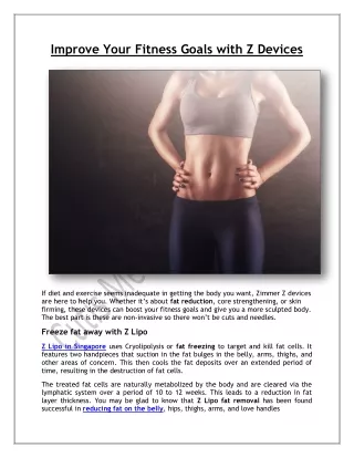 improve your fitness goals with z devices