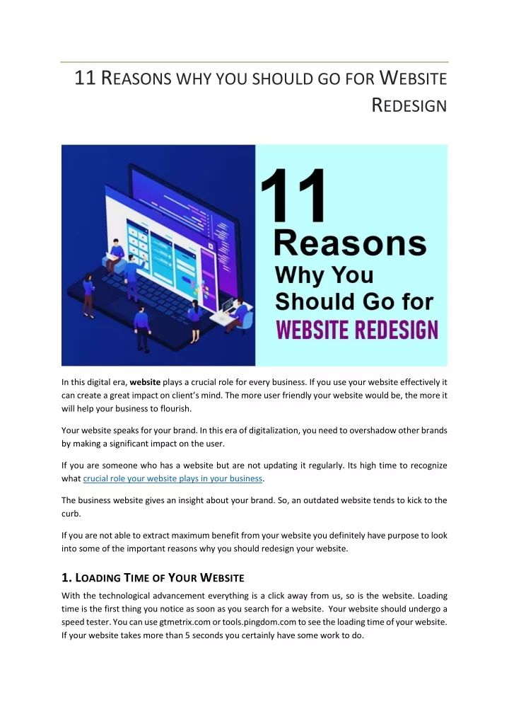 11 r easons why you should go for w ebsite
