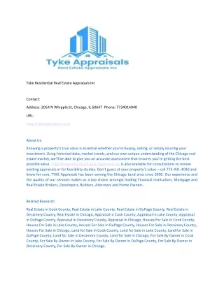 Tyke Residential Real Estate Appraisals Inc