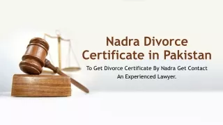 Nadra Divorce Certificate in Pakistan Legal Divorce Proof