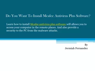 do you want to install mcafee antivirus plus software