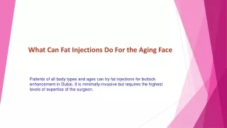 what can fat injections do for the aging face