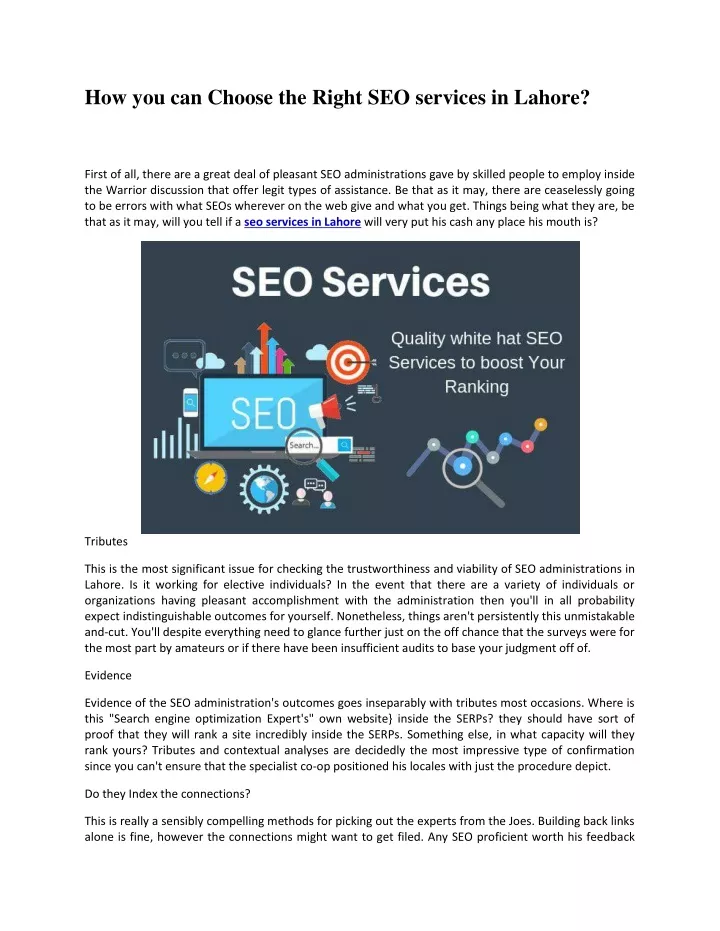 how you can choose the right seo services