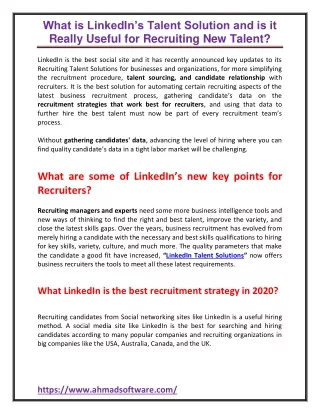 what is linkedin s talent solution