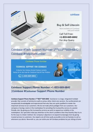 Coinbase #Support Number 1**833**669=6842 | Coinbase #Helpline Number