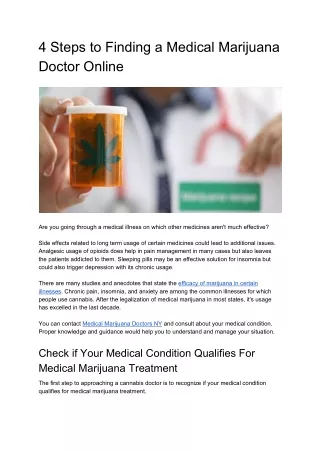 4 Steps to Finding a Medical Marijuana Doctor Online