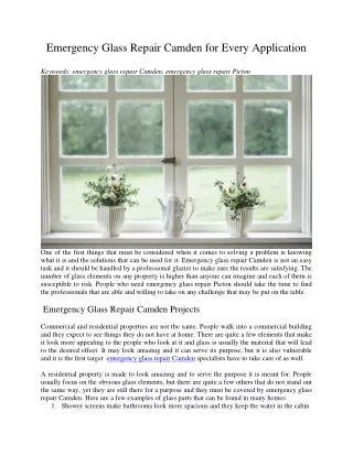emergency glass repair camden for every