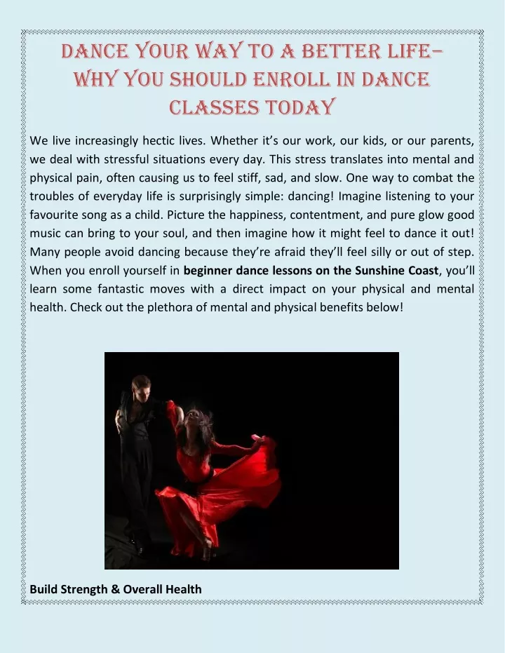 dance your way to a better life why you should