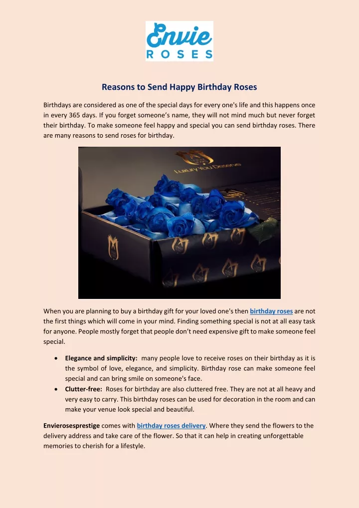 reasons to send happy birthday roses