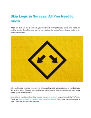 skip logic in surveys all you need to know