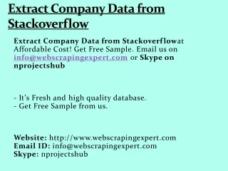 Extract Company Data from Stackoverflow