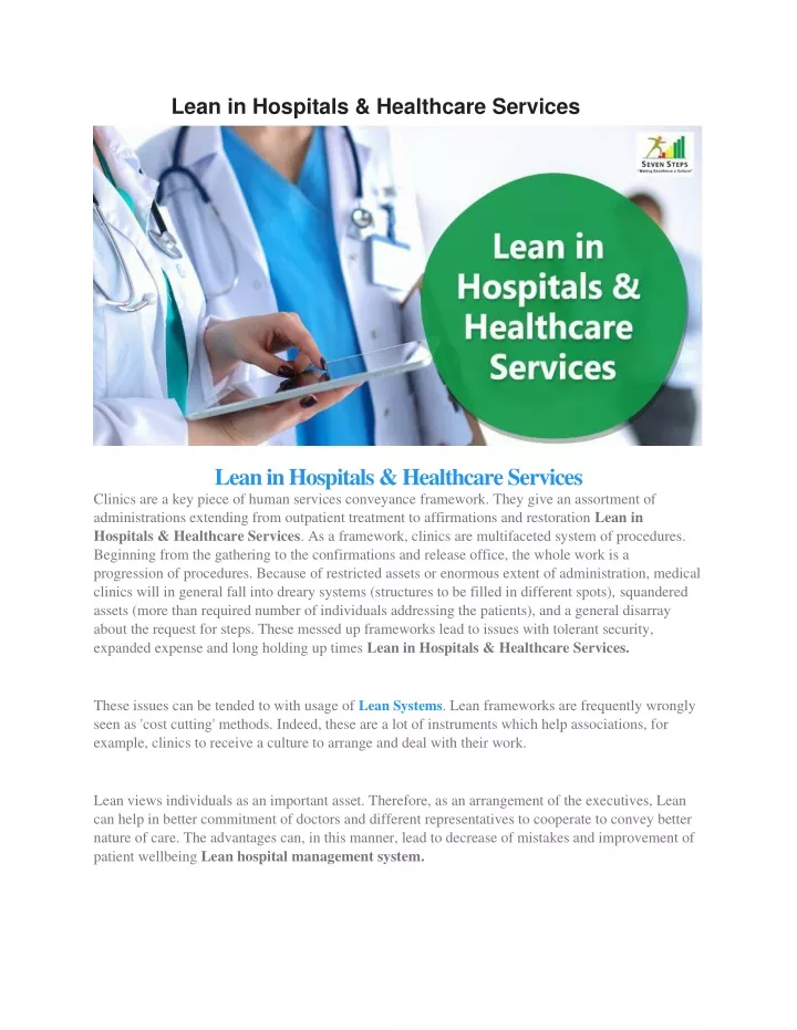 lean in hospitals healthcare services