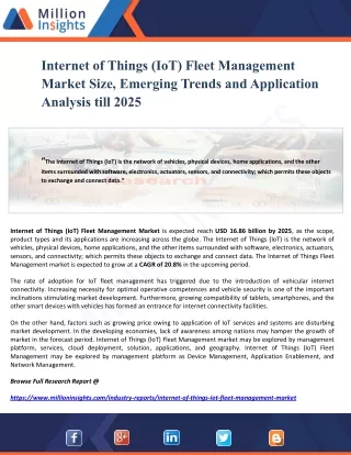 internet of things iot fleet management market