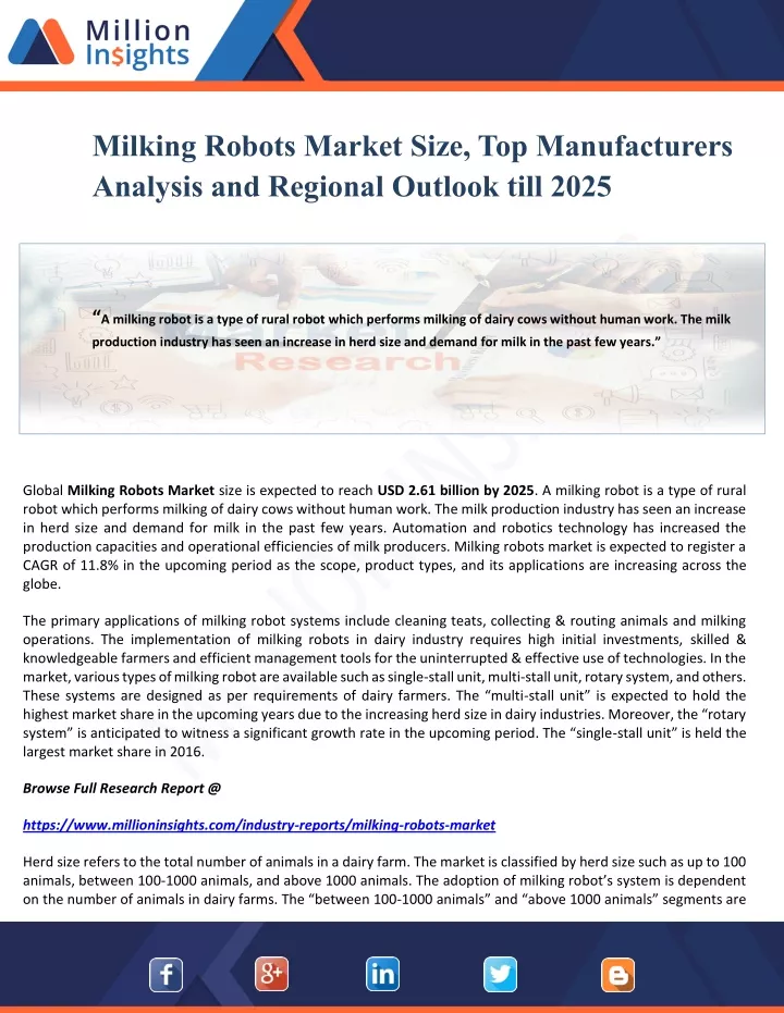 milking robots market size top manufacturers