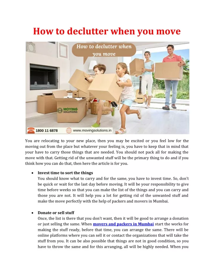how to declutter when you move