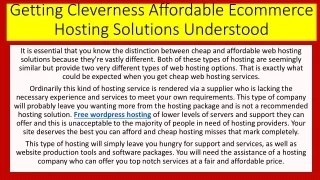 getting cleverness affordable ecommerce hosting solutions understood