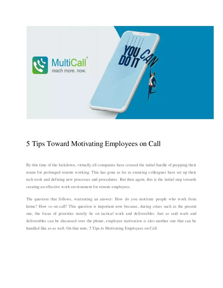 5 tips toward motivating employees on call