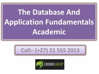 The Database And Application Fundamentals Academic