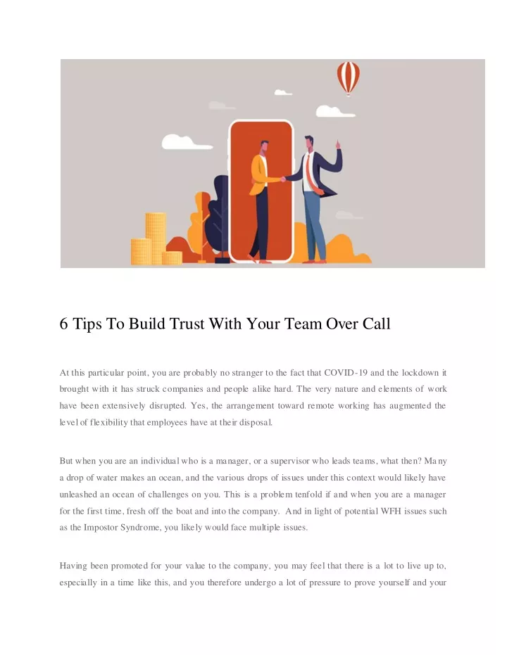 6 tips to build trust with your team over call